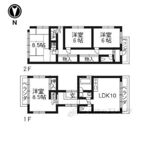 ハイツ五番館(4LDK/5階)の間取り写真