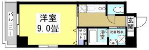 FLOS元浜(1K/8階)の間取り写真