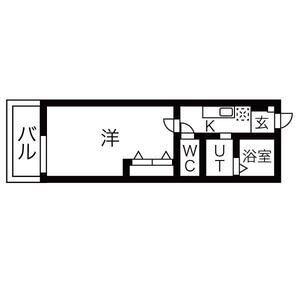 エステート野立(1K/1階)の間取り写真