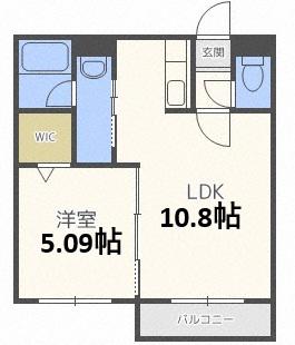 パークアベニュー北広島(1LDK/4階)の間取り写真