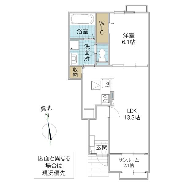 リブス並木I(1LDK/1階)の間取り写真