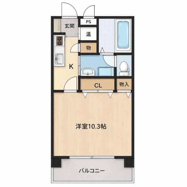 アビリティ上町壱番館(1K/1階)の間取り写真