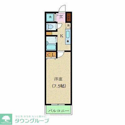 カスタリア新宿(1K/10階)の間取り写真