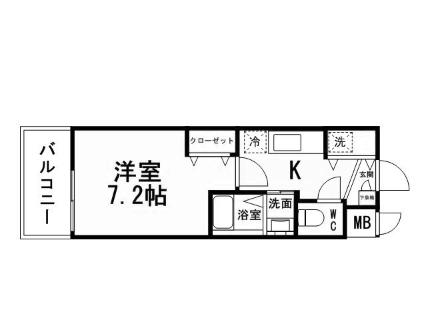 MALVAROSA(1K/2階)の間取り写真