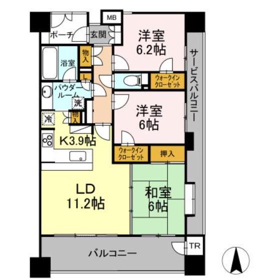 セレーノ福島(3LDK/7階)の間取り写真