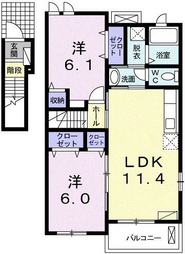 セリージェ(2LDK/2階)の間取り写真