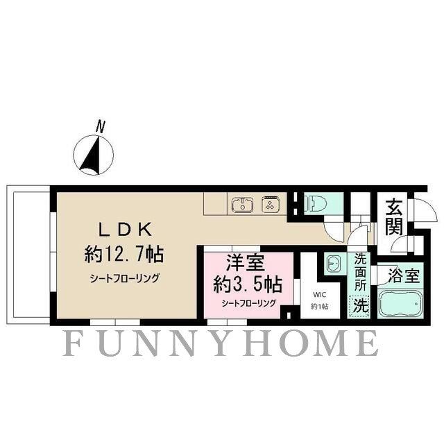 ADMIRAL HIMONYA(1LDK/2階)の間取り写真