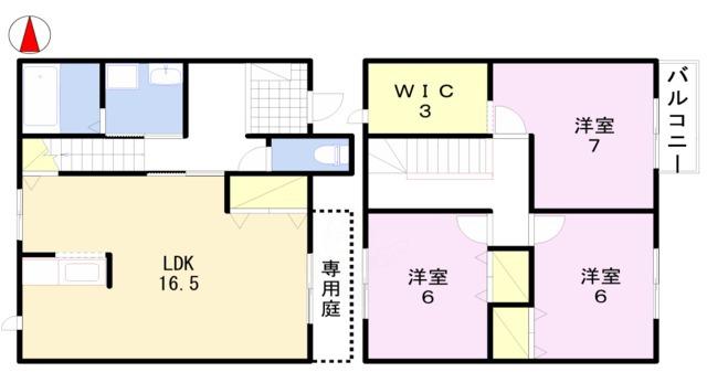 ラヴィアンローズ(3LDK/2階)の間取り写真