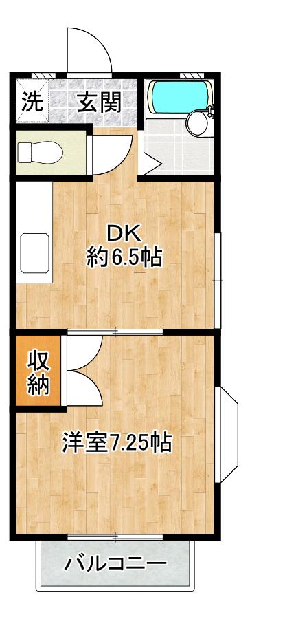 ハイツシャトー(1DK/1階)の間取り写真