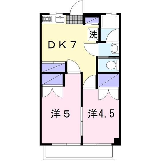 第2映光ビル(2DK/2階)の間取り写真