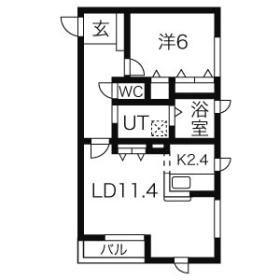 PRENDREⅠ(1LDK/1階)の間取り写真