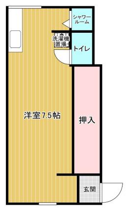 コーポスエヒロ(ワンルーム/2階)の間取り写真