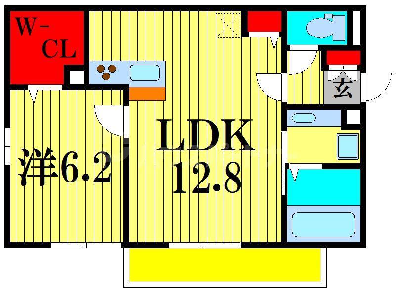 ボヌール(1LDK/1階)の間取り写真