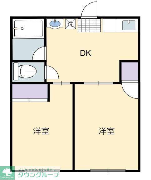 シティハイム(2K/1階)の間取り写真