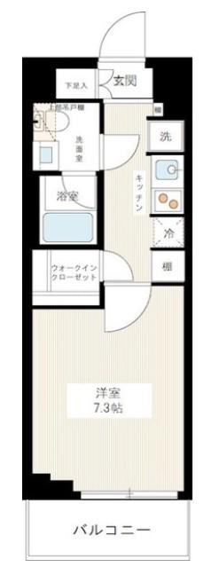AZEST北赤羽(1K/5階)の間取り写真