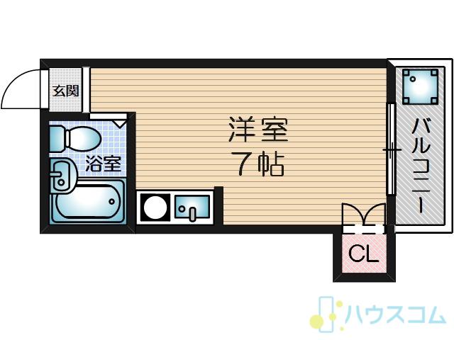 アパートメント摂津Ⅱ(ワンルーム/4階)の間取り写真