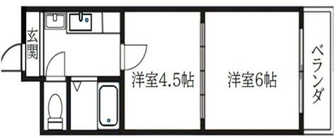 リオラ塚本II(2K/4階)の間取り写真