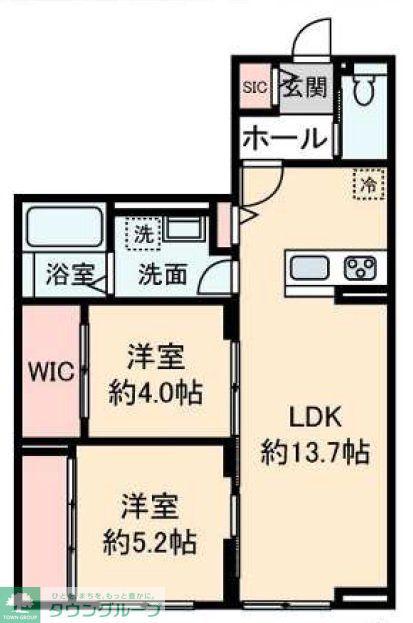 ハイムメゾン新狭山C(2LDK/2階)の間取り写真