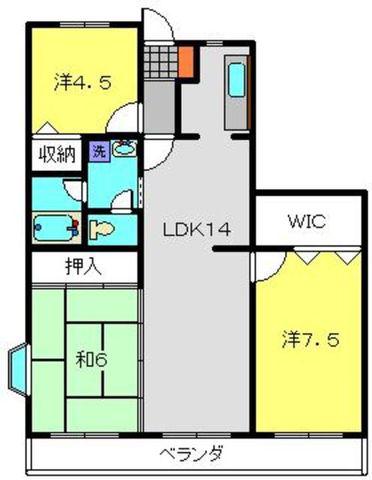 プラムハイツ丸山台(3LDK/3階)の間取り写真