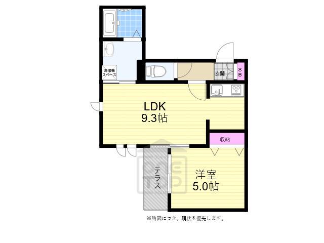 メゾンドゥエスポワール(1LDK/1階)の間取り写真
