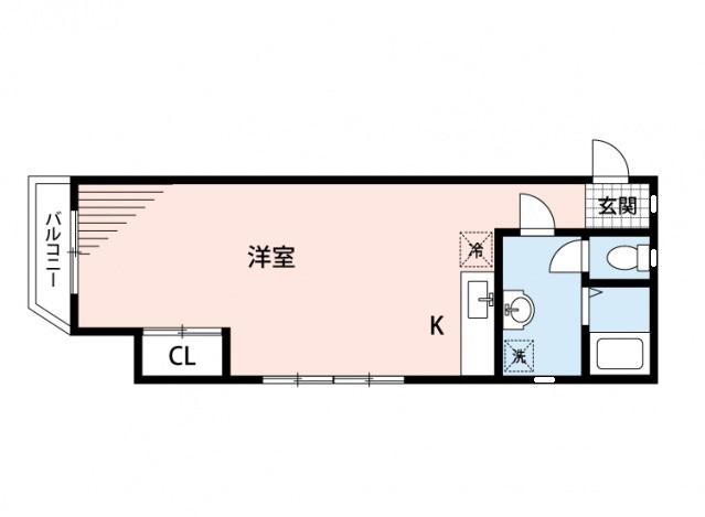 ATAGOビル(ワンルーム/2階)の間取り写真