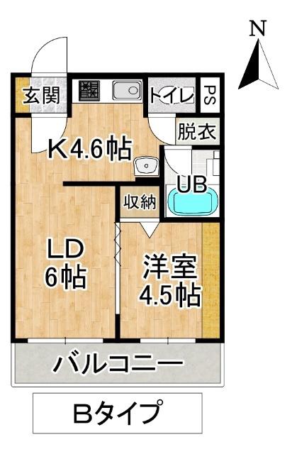 アットホームN(1LDK/1階)の間取り写真