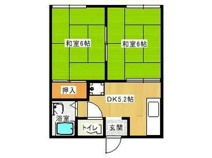 コーポ京野(2DK/2階)の間取り写真