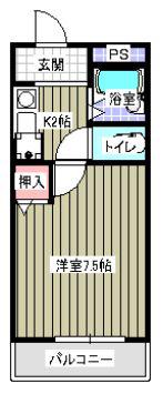 エメローズ汐田(1K/3階)の間取り写真