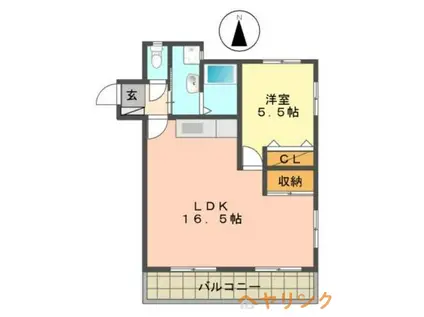 ビラ貴船(1LDK/3階)の間取り写真