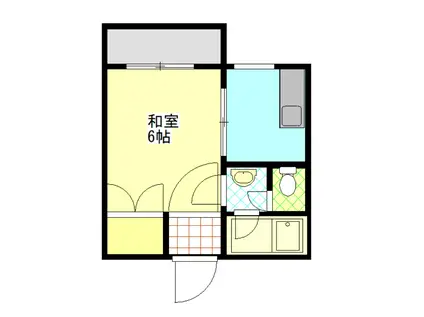 上村マンション(1K/3階)の間取り写真