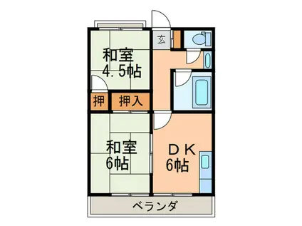 吉住マンション(2DK/2階)の間取り写真