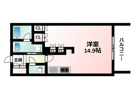 アビティ江坂(ワンルーム/6階)の間取り写真