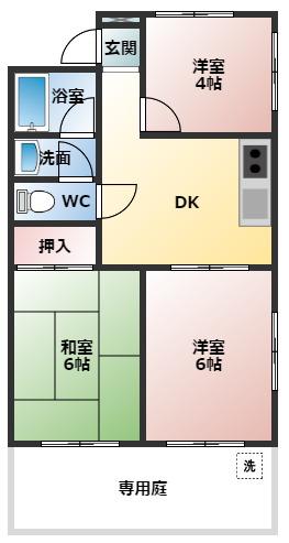 丸正ハイツ(3DK/1階)の間取り写真