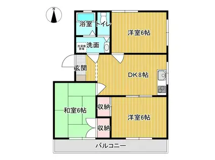 コーポリリアス(3DK/3階)の間取り写真