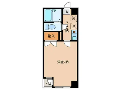 レジデンスまさきII(1K/3階)の間取り写真