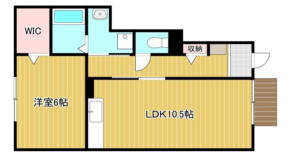 ウィニング(1LDK/1階)の間取り写真