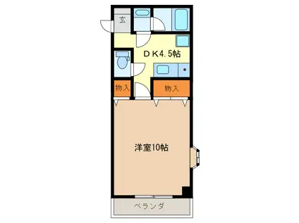 AZURE COURTE I(1DK/1階)の間取り写真