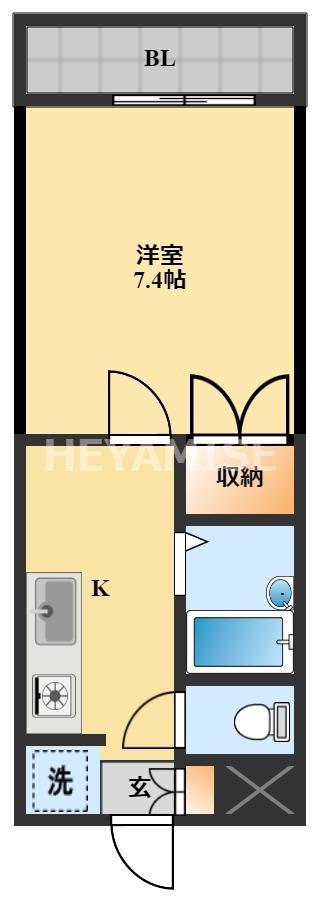 トレンティーノ(1K/3階)の間取り写真