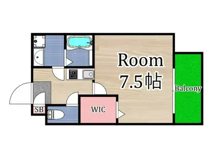 ワコーレヴィータ関目 イースト(1K/1階)の間取り写真