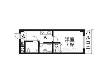 F・Hグリーンロイヤル高槻(1K/4階)の間取り写真