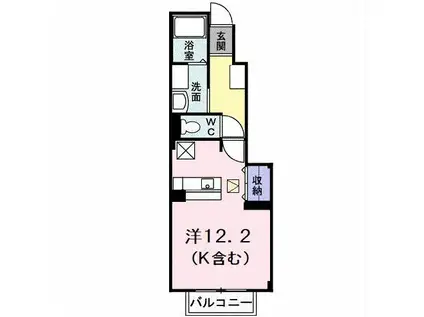 フラン ブリッサ A(ワンルーム/1階)の間取り写真