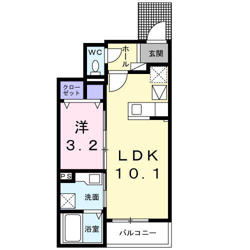 トイロ真時(1LDK/1階)の間取り写真