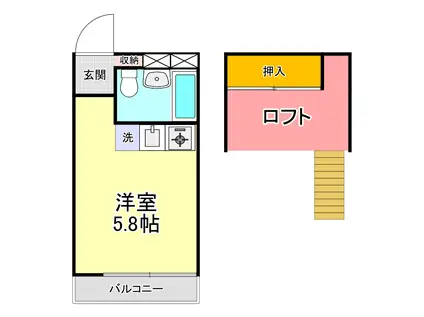 LIFE-STYLE(ワンルーム/2階)の間取り写真