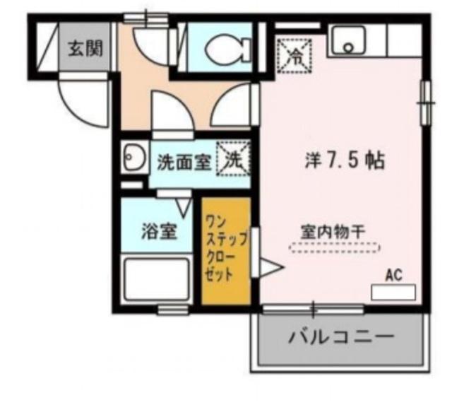 セジュールエルグリーン(ワンルーム/2階)の間取り写真