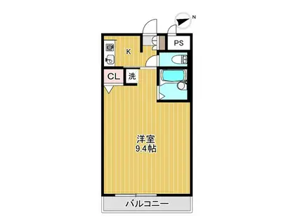エコライフハリマ(1K/3階)の間取り写真