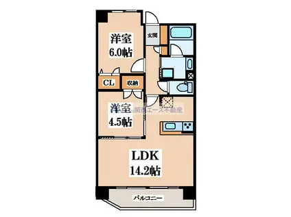 GRAN LE CIEL(2LDK/6階)の間取り写真