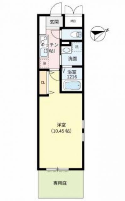 スマイルII番館(1K/1階)の間取り写真