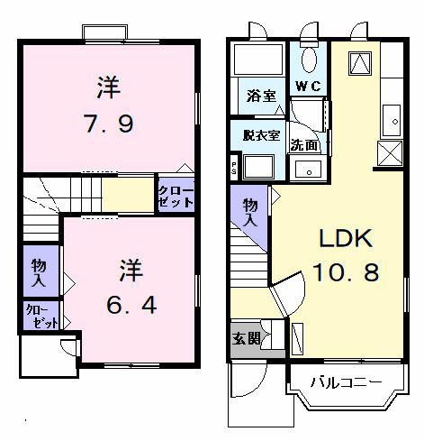 サンシャインスクェア(2LDK/1階)の間取り写真