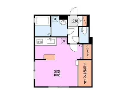 アルベロ(ワンルーム/1階)の間取り写真