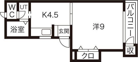 リベルテ(1DK/2階)の間取り写真
